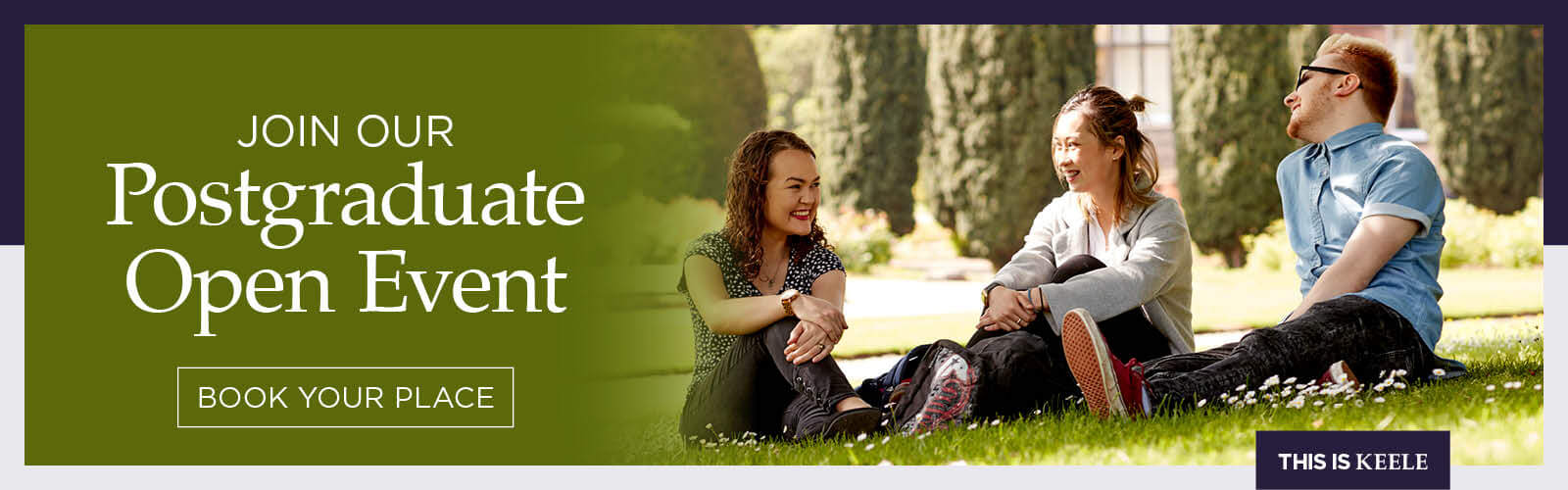 Postgraduate open events banner of Keele Hall