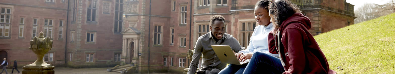 Students studying outside Keele Hall