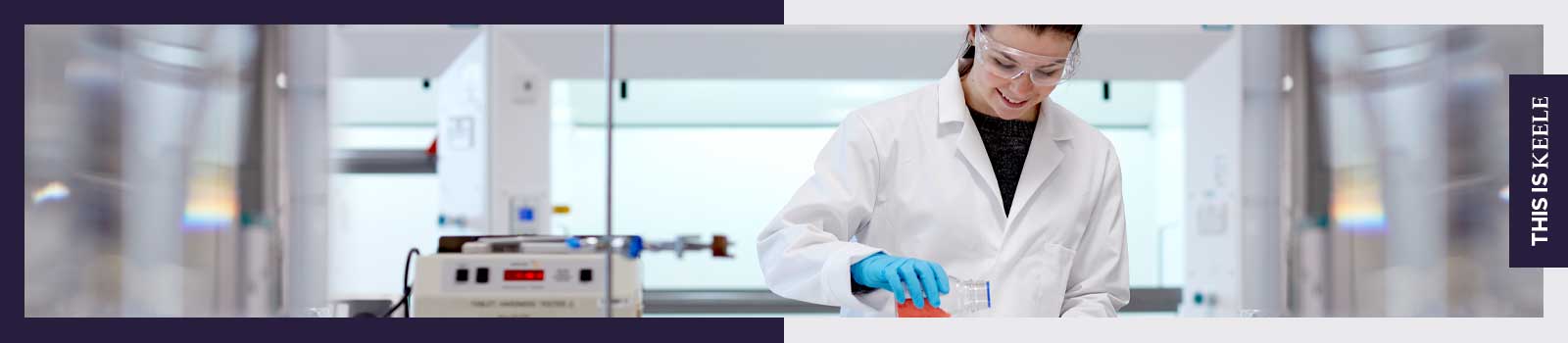 A female student working in a science laboratory