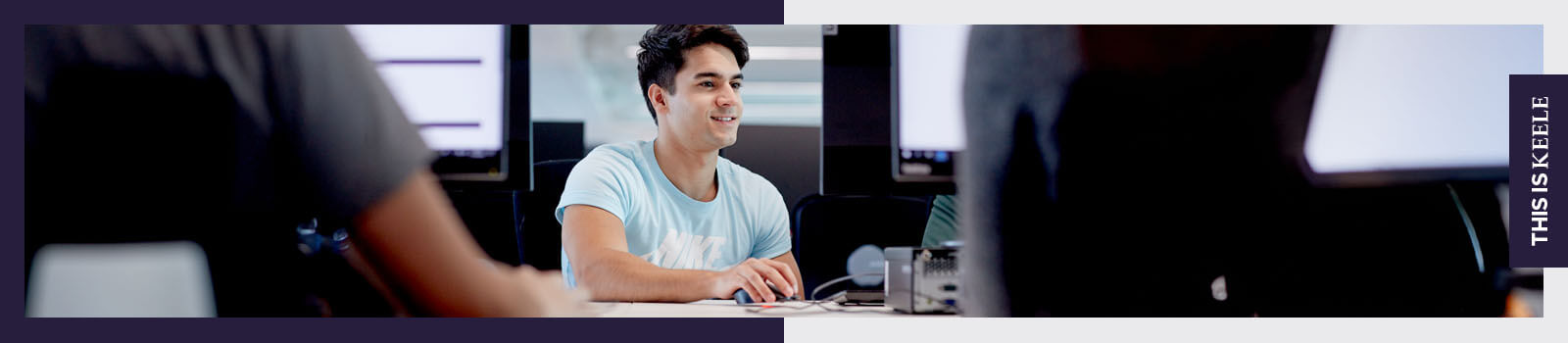 A student using a computer