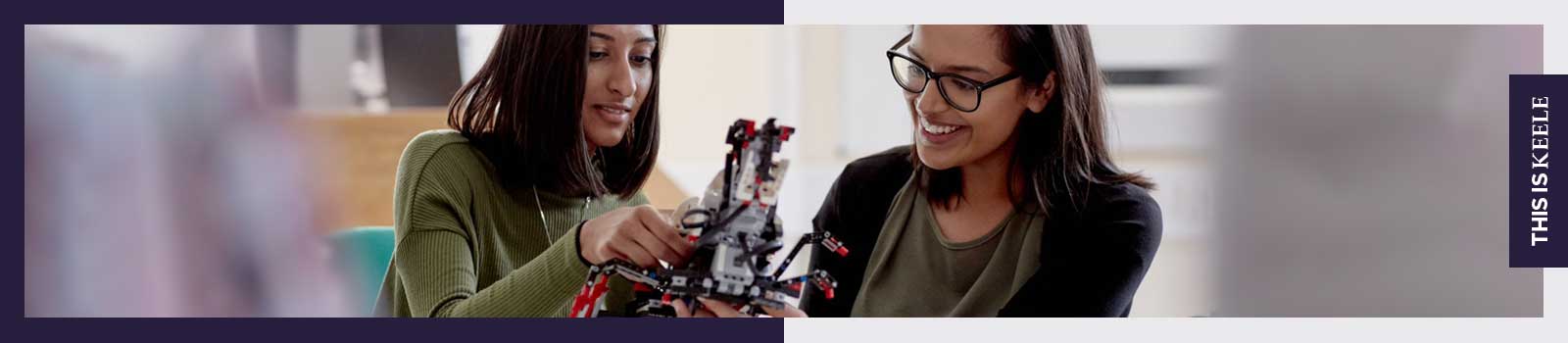 Students with robot