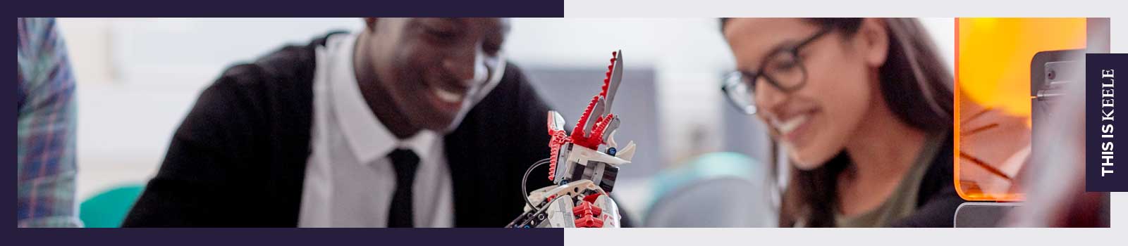 Students with robot