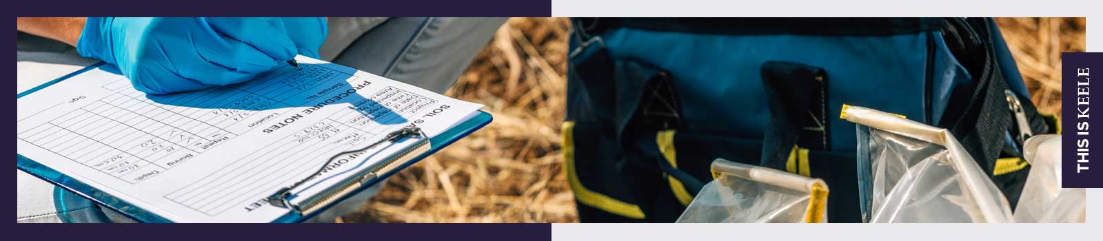 Person with clipboard in field