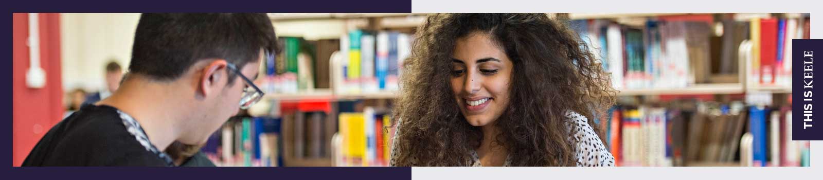 Students studying in the library at Keele University