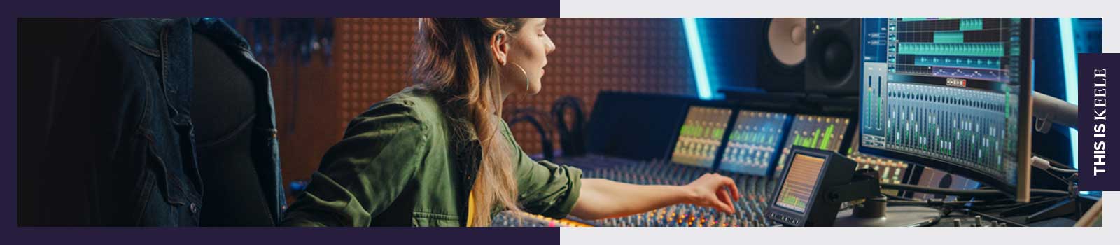 Student using music production software at Keele University