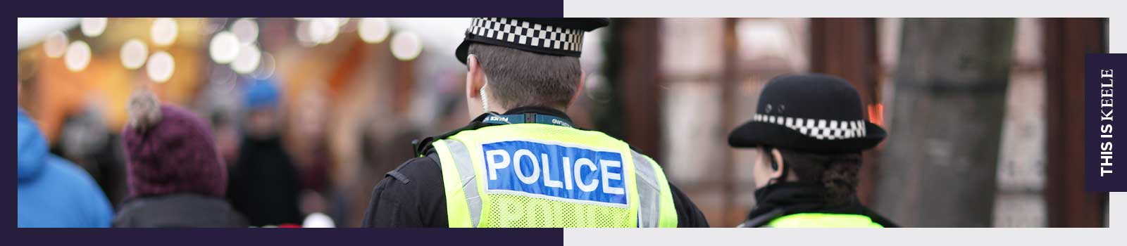 2 police officers in a public outdoor space