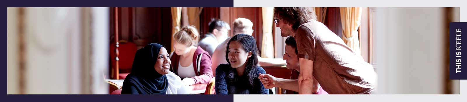 Keele University students working together