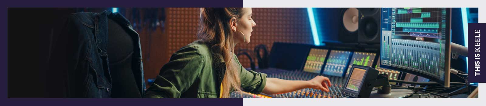 Student using equipment in studio