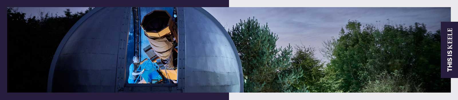 Keele observatory at night
