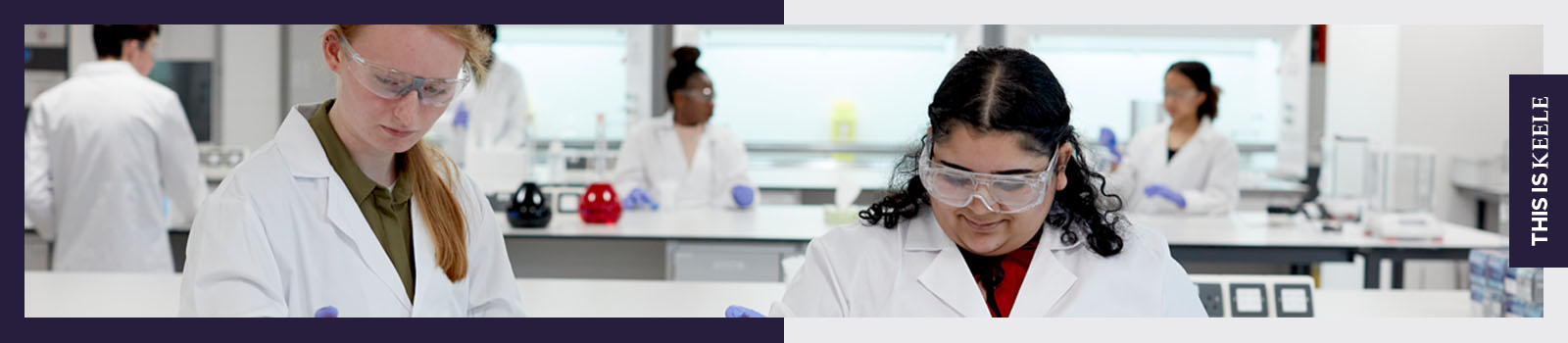 Two students in Keele Science Laboratory 