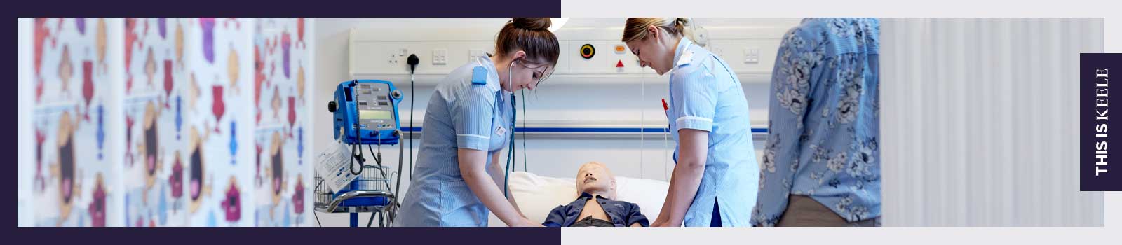 Children's nursing students undertaking a practical exercise at the Clinical Education Centre.