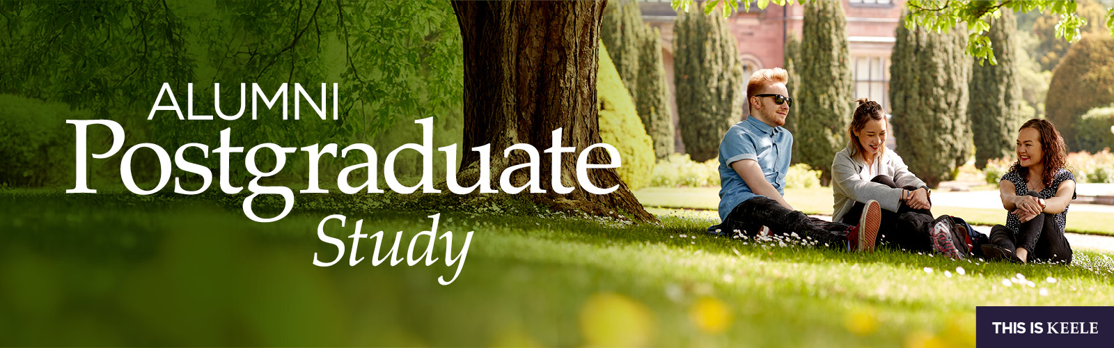 Keele postgraduate students relaxing on Keele campus