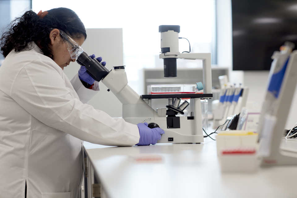 Pharmaceutical Science with Business students in a laboratory