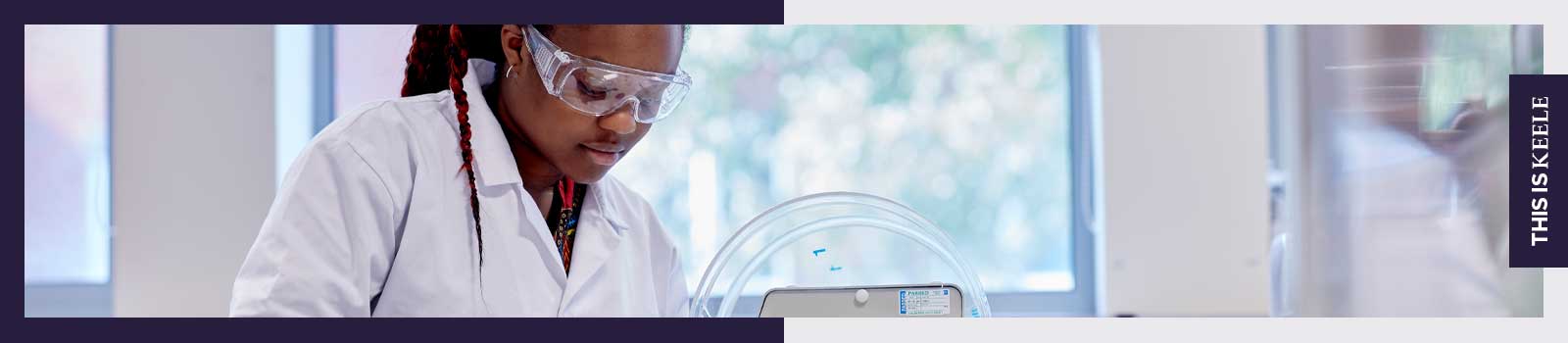 Keele student working in a lab at Keele University