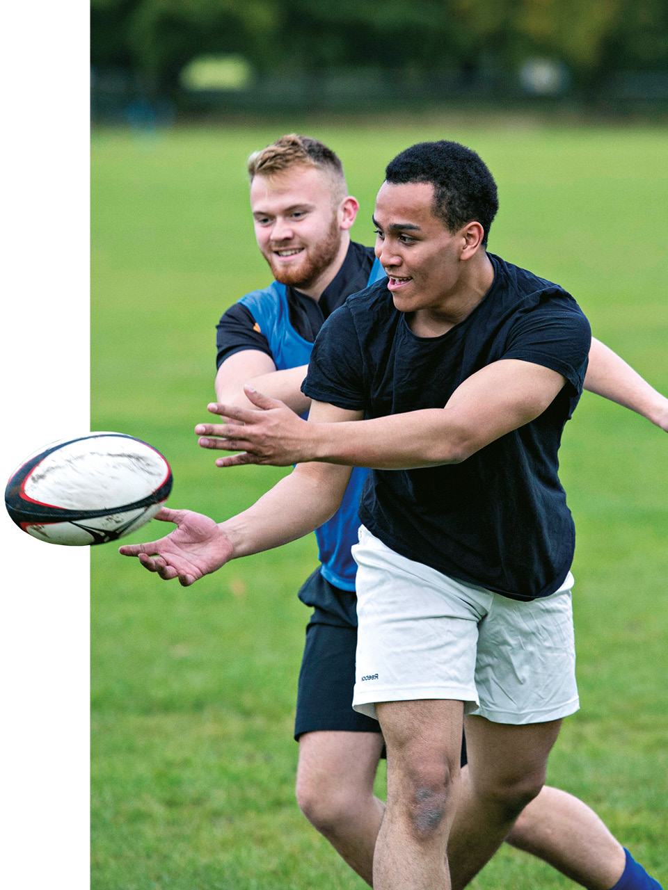 Student playing rugby