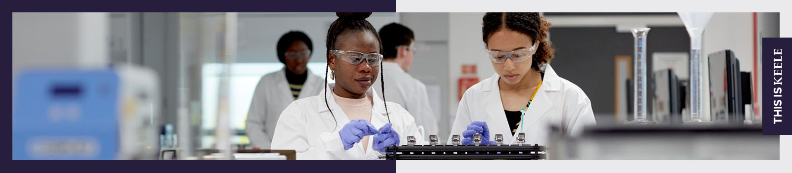 Two students in Keele Science Laboratory 