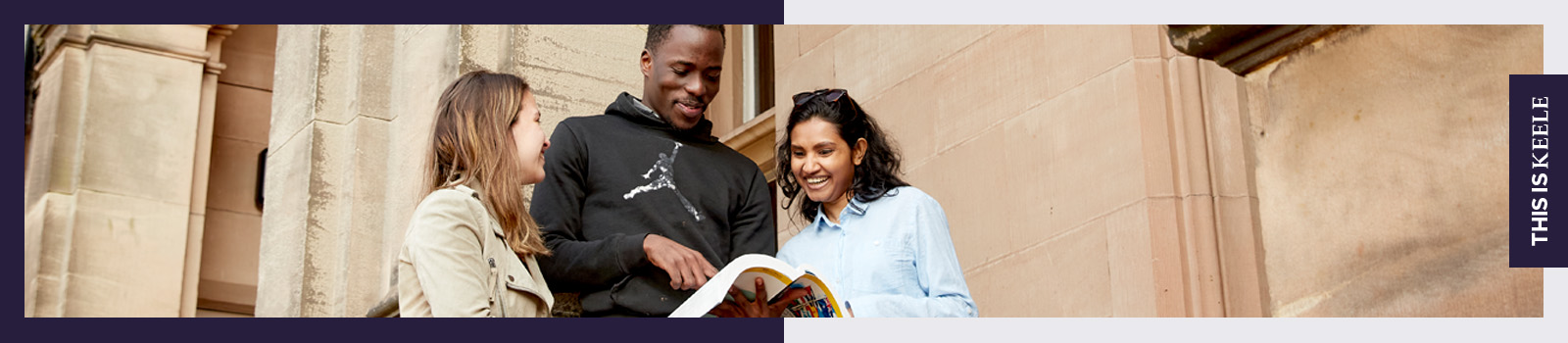 Students looking at literature 